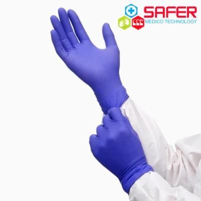 Factory Wholesale Cobalt Blue Synthetic Nitrile Gloves
