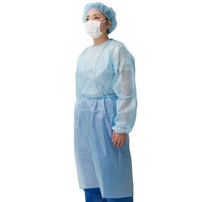 Disposable Nonwoven PP+PE Water Resist Medical Isaolation Gown