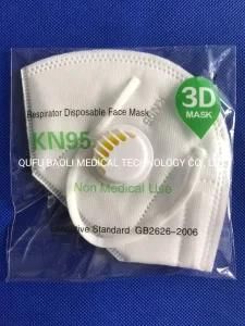 FFP2 High Quality Respirator 5 Ply Folding Non-Woven KN95 Face Mask Earloop Mask with Valve