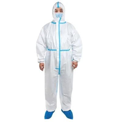 Type 4&5&6 Disposable Microporous Coverall with Blue Tape