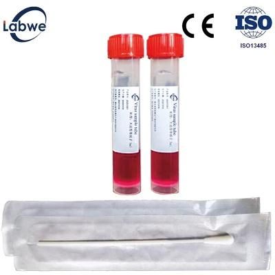 Disposable Sterile Oral Nasal Throat Specimen Collection Rna Virus Collection Nylon Fiber Flocked Transport Swab with Long Tube