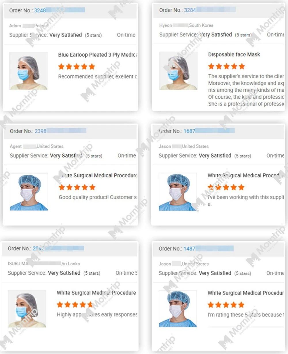 3 Ply Blue Wholesale Non Woven Pleated Protective Type 2 R Breathable Medical Procedure Anti Droplets Disposable Surgical Earloop Face Mask with Custom Logo