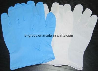 White/Bule Nitril Medical Examination Glove for Hospital/Homecare