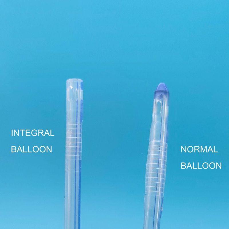 Silicone Urinary Catheter with Unibal Integrated Flat Balloon Tiemann Tip, Round Tip, Open Tip 2 Way Uretheral or Suprapubic Use China Factory Integral Balloon