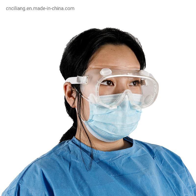 Medical Eye Protection Direct Sale CE En166 Dustproof Windproof Splashproof Anti Fog Protective Safety Goggles ANSI Goggle