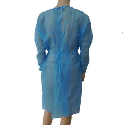 Cheap Price Blue Color Disposable PP Medical Surgical Isolation Protective Clothing Gown