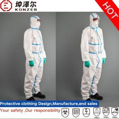 Disposable Microporous Film Konzer China Hospital Uniforms Protective Gown with High Quality