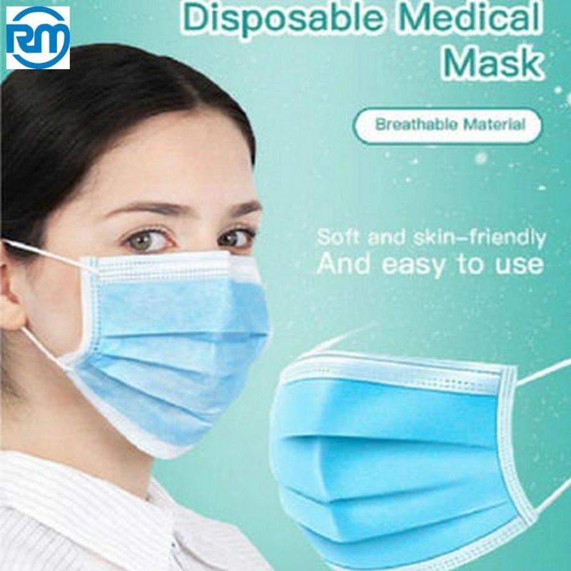 Manufacturer Medical 3ply Earloop Mouth Mask 3 Layer Disposable 3 Ply Medical Face Mask Aluminum Plastic