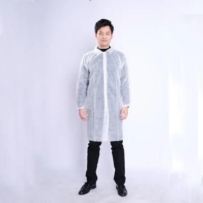 Healthcare White Disposable SMS Lab Coat Surgical Use