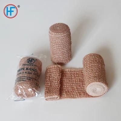 Mdr CE Approved Cleaning Resistant Medical Crepe Bandage with Elastic Band Clip