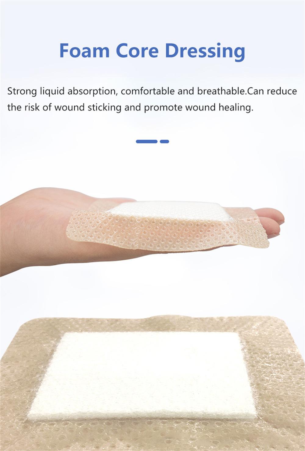 Medicalwaterproof Silicone Adhesive Foam Dressing for Wound Liquid Absorbent