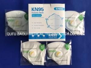 KN95 FFP2 Manufacturers Supply Disposable White Civil Face Mask 5 Ply with Single Valve