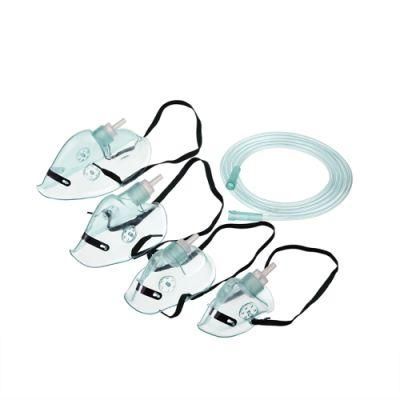 Medical Disposable Transparent Clear Oxygen Mask With Adjustable Nose Clip Medical Grade PVC with Connecting Tube Size S/M/L/XL