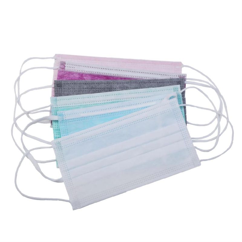 OEM Package Colorful Fiber Medical Surgical Disposable Face Mask Custom PP Color