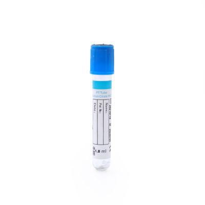 Hbh Medical Manufacturers 13*75mm Vacuum Blue Plastic Cap PT Sodium Citrate Blood Collection Tube