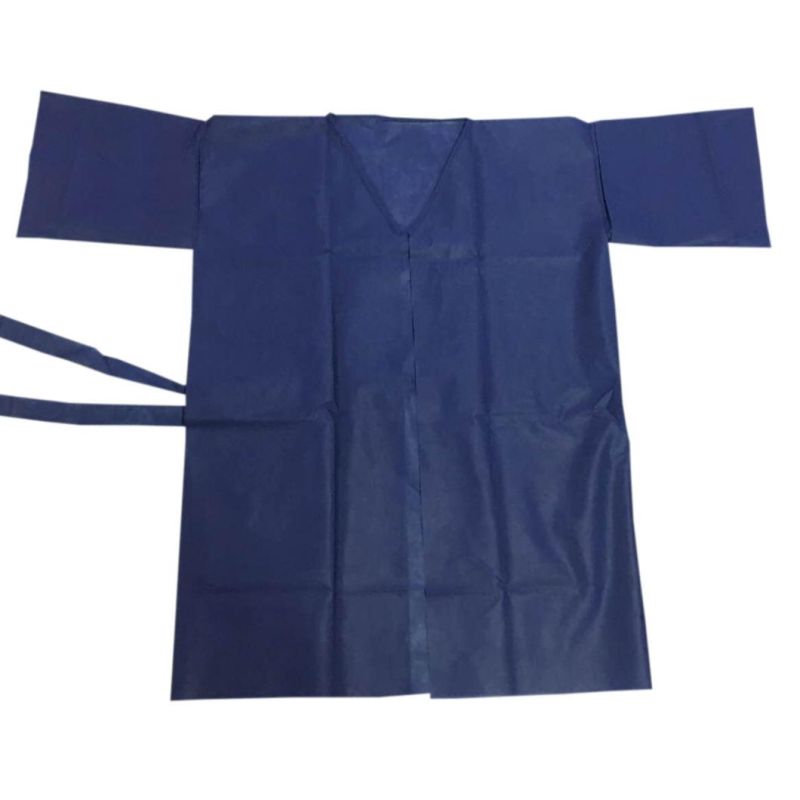 Disposable Dark Blue Hospital Patient Gown for X-ray Examination