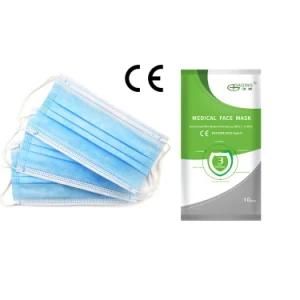 Bfe 99 Filter 3-Ply Nonwoven Fabric Face Mask En 14683 Disposable Medical Surgical Face Mask