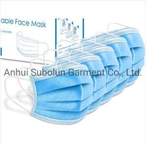 in Stock Disposable 3 Ply Non Woven Ear Hook Type Medical Surgical Face Mask