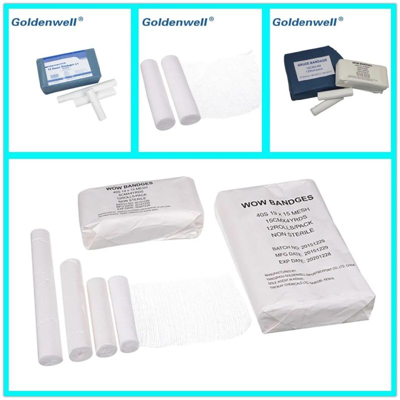 100% Absorbent Cotton Gauze Bandages with ISO Approved