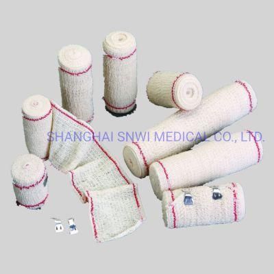 CE/ISO Certificated Medical Wound Dressing Red (Blue) Line Spandex Crepe Elastic Bandage