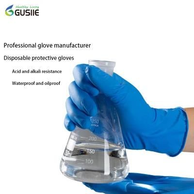 Powder Free Disposable Medical Examination Nitrile Glove Disposable Powder Free Household Examination Blue Nitrile Large Gloves