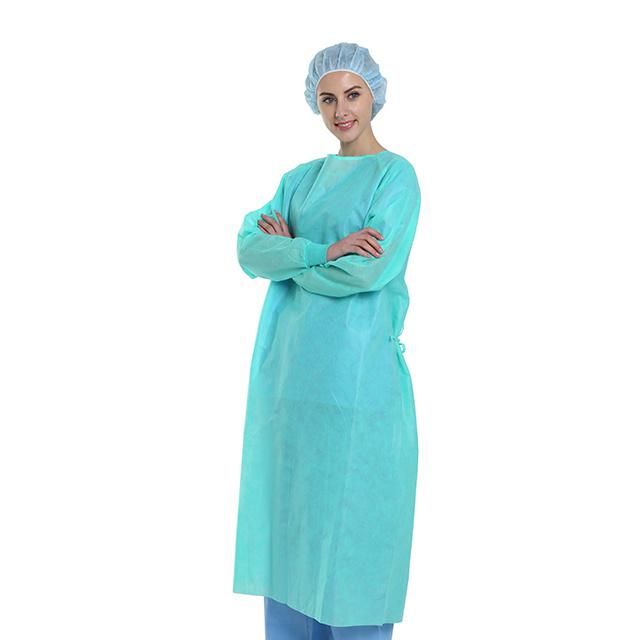 Disposable PP/SMS Non-Woven Isolation Gown Waterproof