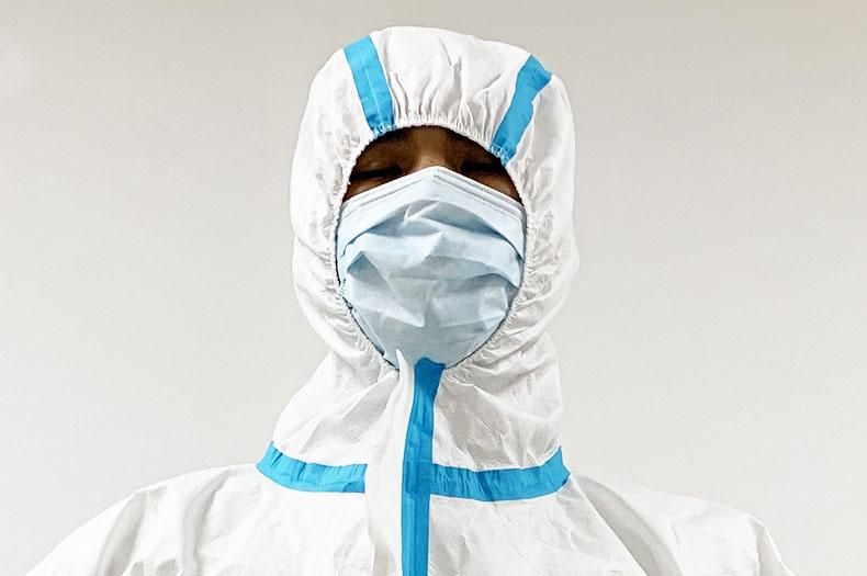 Non Woven PPE Plastic Disposable Protective Hazmat Suit Coverall