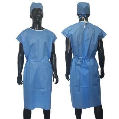 Disposabel Nonwoven PP / SMS Patient Gown Without Sleeves