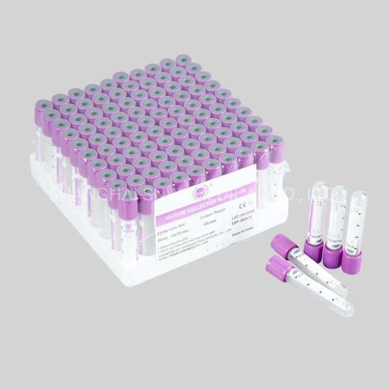 Vacuum Blood Collection Tube (Vacuum Tube) Purple Cap (EDTA K2/K3) Hot Sale High Quality and Inexpensive