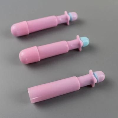 Female Using Sterile Plastic Disposable Capsule Vaginal Applicator