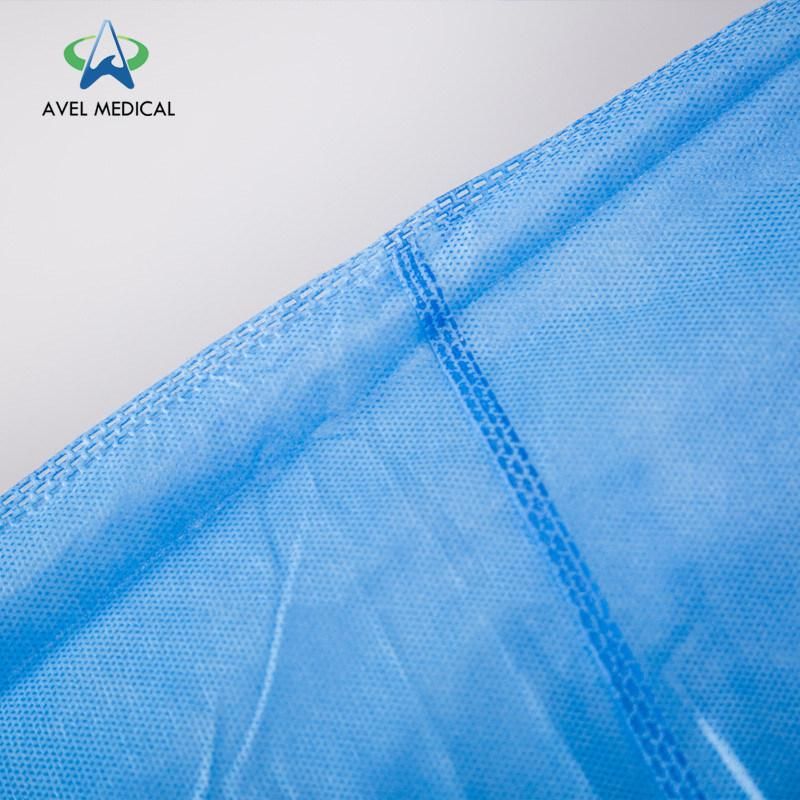 Blue Disposable Reinforced Surgical Isolation Apron Waterproof Sterile SMS Reinforced Surgical Gown Medical Clothing Gown for Hospital