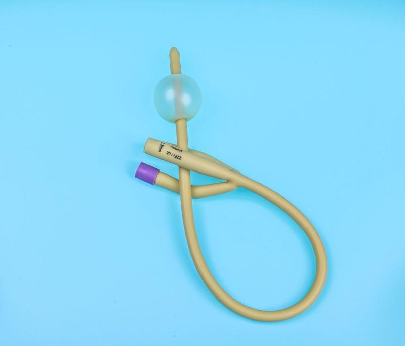 CE Approved 1/2/3 Way Disposable Medical Sterile Urine PVC or Silicone Coated Latex Foley Urethral Catheter with Balloon