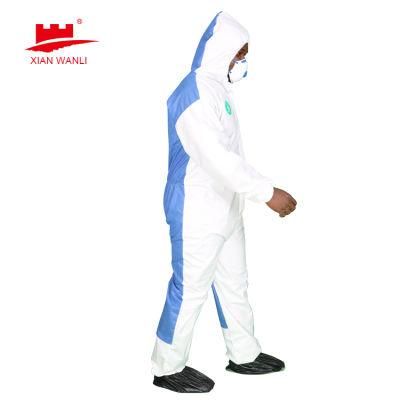 Anti Splash Waterproof Medical Consumable Protective Isolation Coverall Hazmat Suit Clothing PP PE for Personal Protection