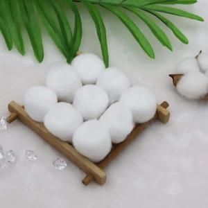 100% Biodegradable Environmental Protection Pure Organic Natural Cotton Soft Absorbent Skincare Cotton Wool Balls for Medical and Cosmetics