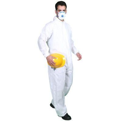 White Polypropylene Nonwoven Fabric Workwear Type 5/6 Overall with Hood/Shoecover