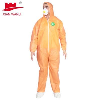 Workwear PPE Suits Disposable Microporous Coverall Type 5/6 Overall
