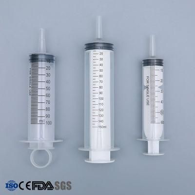 50ml, 60ml, 100ml, Medical Plastic 3 Parts Luer Slip Syringe