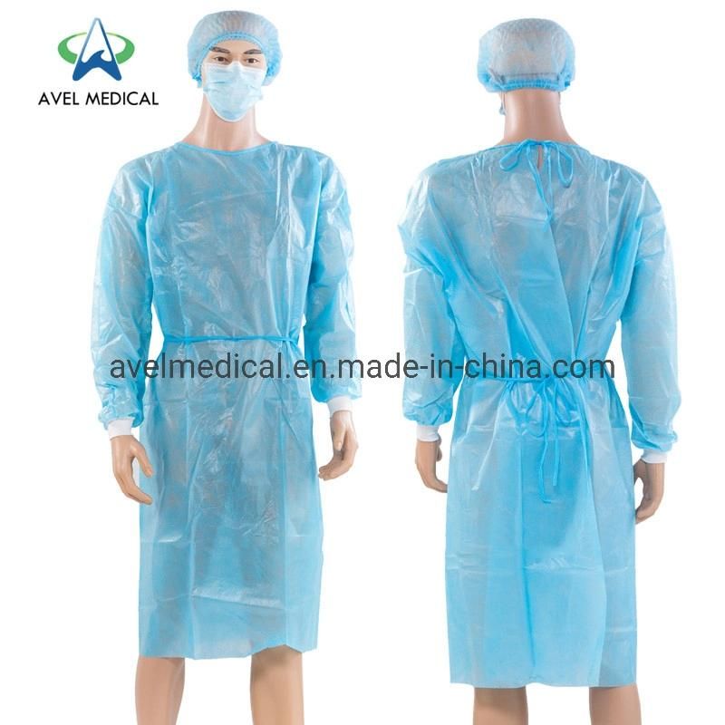 Disposable Sterile Nonwoven SMS Surgical Gown with Knit Cuff