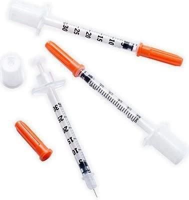 Sterile Disposable Medical Insulin Syringe with Fixed Needle U-40/U-100 0.3ml/0.5ml/1.0ml FDA CE&ISO