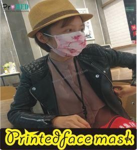 CE,EN14683 Supply Medical Cartoon flower Printed PP Nonwoven disposable face mask with printing