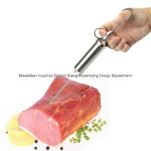 Stainless Steel Seasoning Injector Kit with 2-Oz Capacity Barrel and 2 Marinade Needles Stainless Steel Meat Injector Esg10147