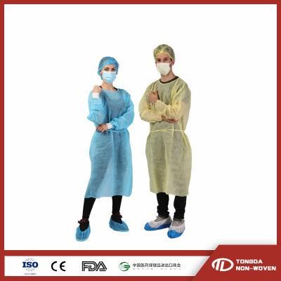 PE Isolation Gown Nonwoven PP Isolation Gown SMS Disposable Surgical Isolation Gown Elastic