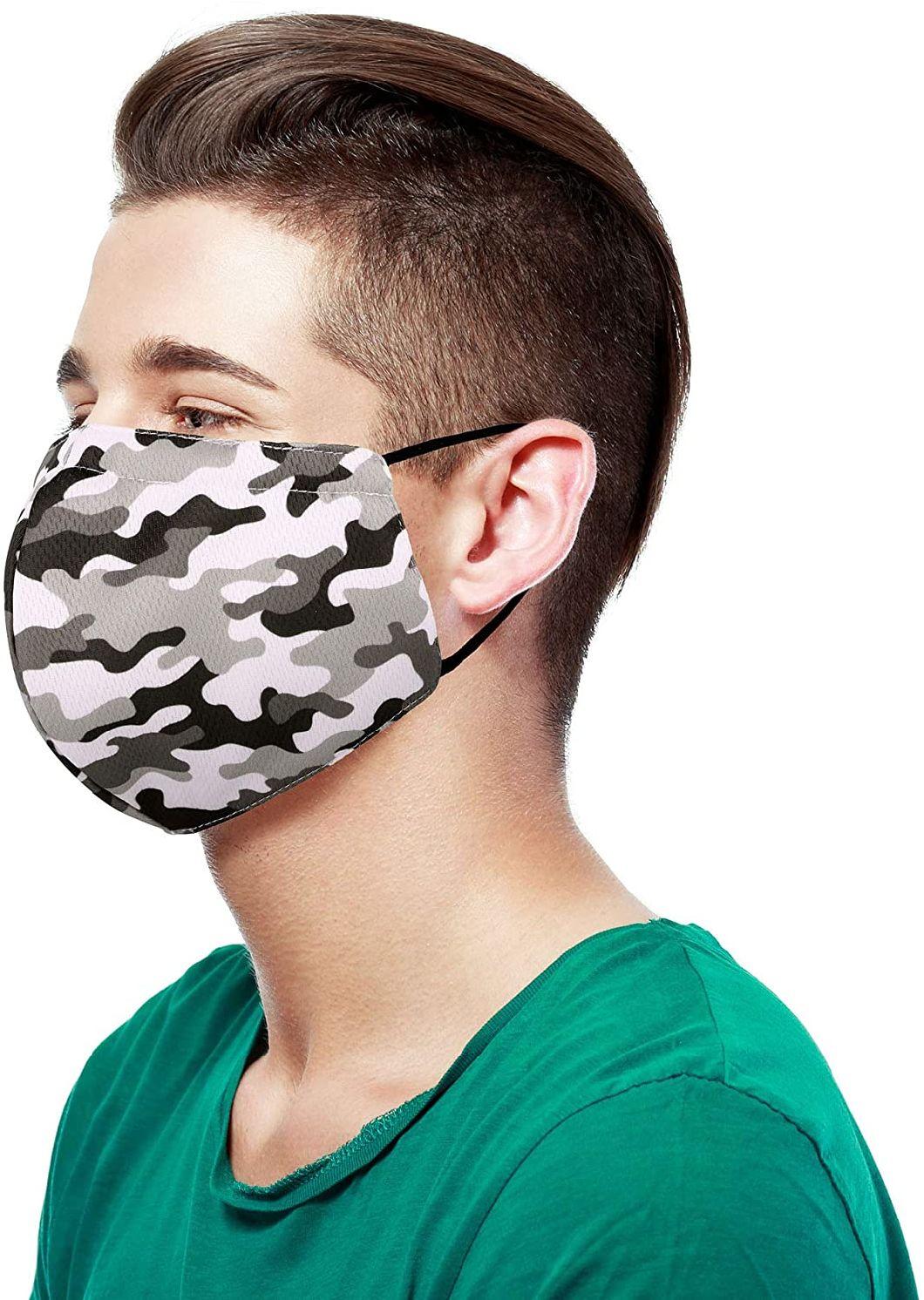 Adult Reusable Anti-Dust Protective Facemask Cotton Custom Printed Face Mask with Filter Camouflage Printed Mask