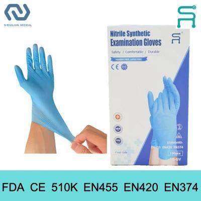 510K En455 Powder Free FDA CE Disposable Nitrile Blend Gloves
