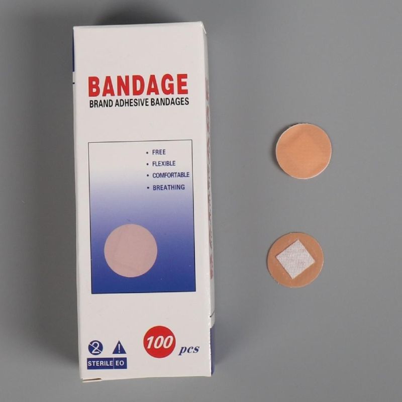 Dia 22mm Skin Color Breathable Waterproof Plastic PE Wound Dressing First Aid Round Plaster