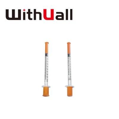 Safety Professional High Quality with Fixed Needle U-100 U-40 0.5ml/1ml Insulin Syringe