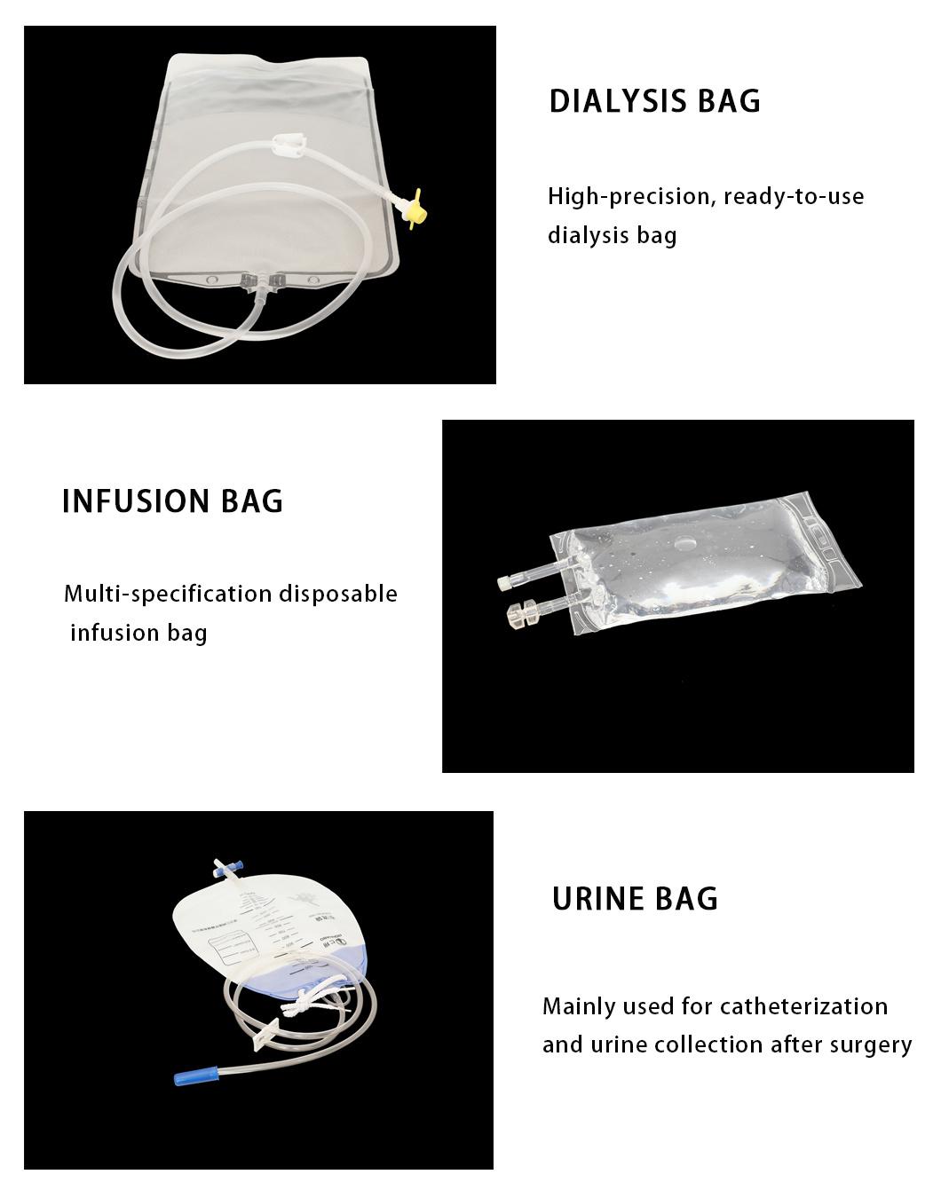 Disposable Non-PVC IV Infusion Bag Double Tube