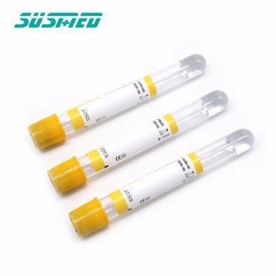 Yellow Vacuum Blood Collection Test Gel Clot Activator Tube