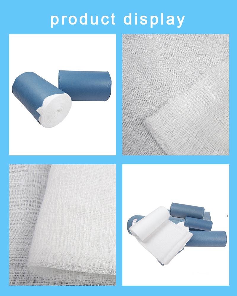 White Sterile Cotton Gauze Jumbo Bandage Roll Gauze Cotton Woll Roll Approved by CE ISO 36′′x100y-4ply