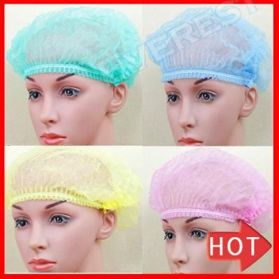 21 Inches Disposable Crimp Hairnet Cap with Double Elastic